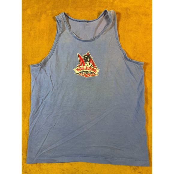 VTG 1992 True Aussie Original Surfwear Tank Top Blue Graphic Print Surfer Vibe - Picture 10 of 14